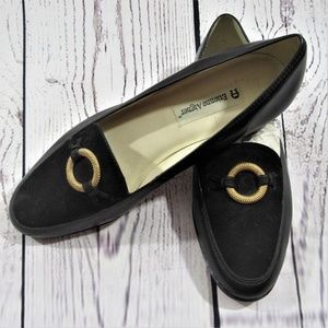 Etienne Aigner Patent Leather & Suede Flats